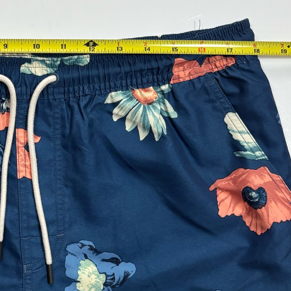 American Eagle 4.5” Blue Floral Swim Trunks Shorts Size L - Picture 6 of 12